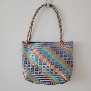 Woven Colourful Plastic Tote